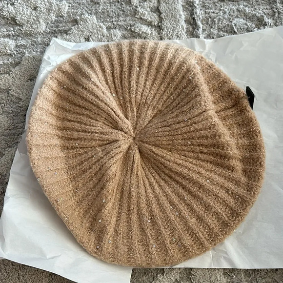 ZARA Kids | Beige | SEQUIN KNIT BERET - Picture 6 of 6